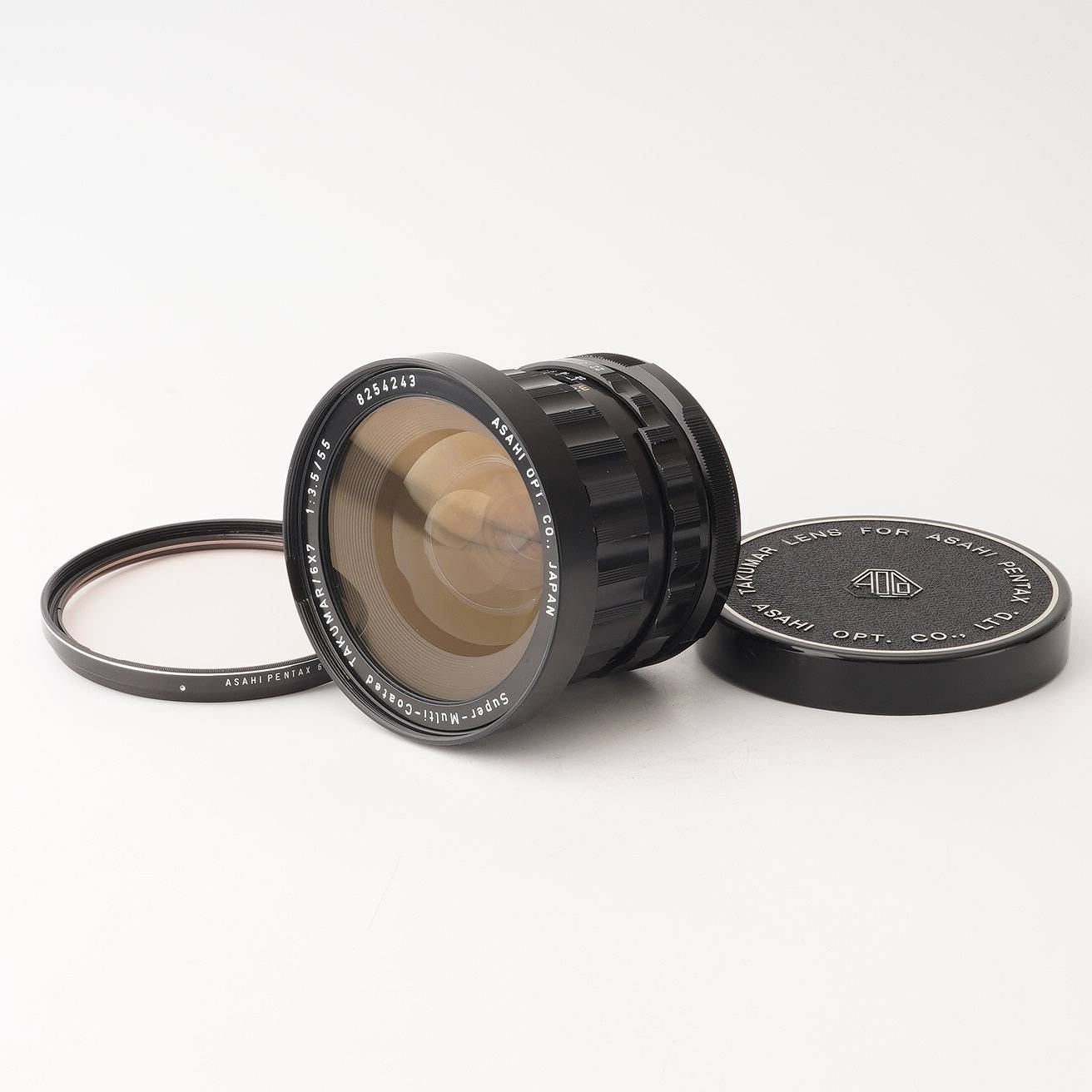 ペンタックス67用 TAKUMAR 55mm f3.5広角レンズ フード付 美品